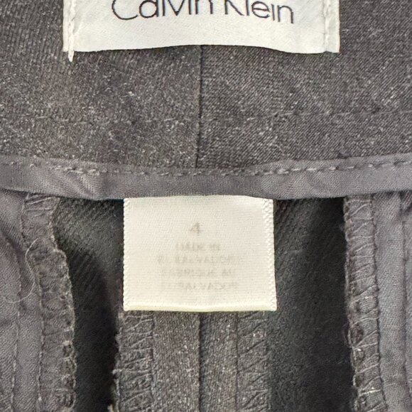 Calvin Klein sz 4 slacks NWOT dark grey w/ blue & white specks - Picture 8 of 10